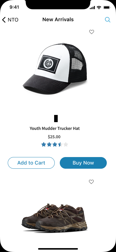 NTO app product page, Youth Mudder Trucker Hat