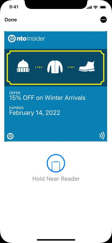NTO Insider coupon pass, 15% off Winter Arrivals, expires February 14 2022, redeemable by Hold Near Reader